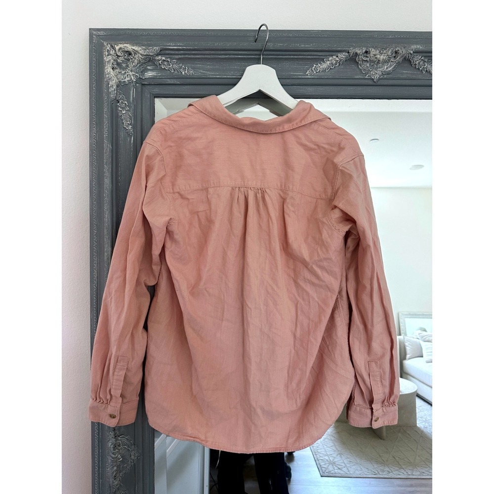 Uniqlo Womens Cotton Pink Soft Brushed Long Sleeve Button Down Shirt Old Money S - Picture 5 of 8